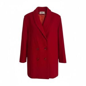 Vintage Cristina Shawl Lapel Double Breasted Blazer Jacket Red Size 12